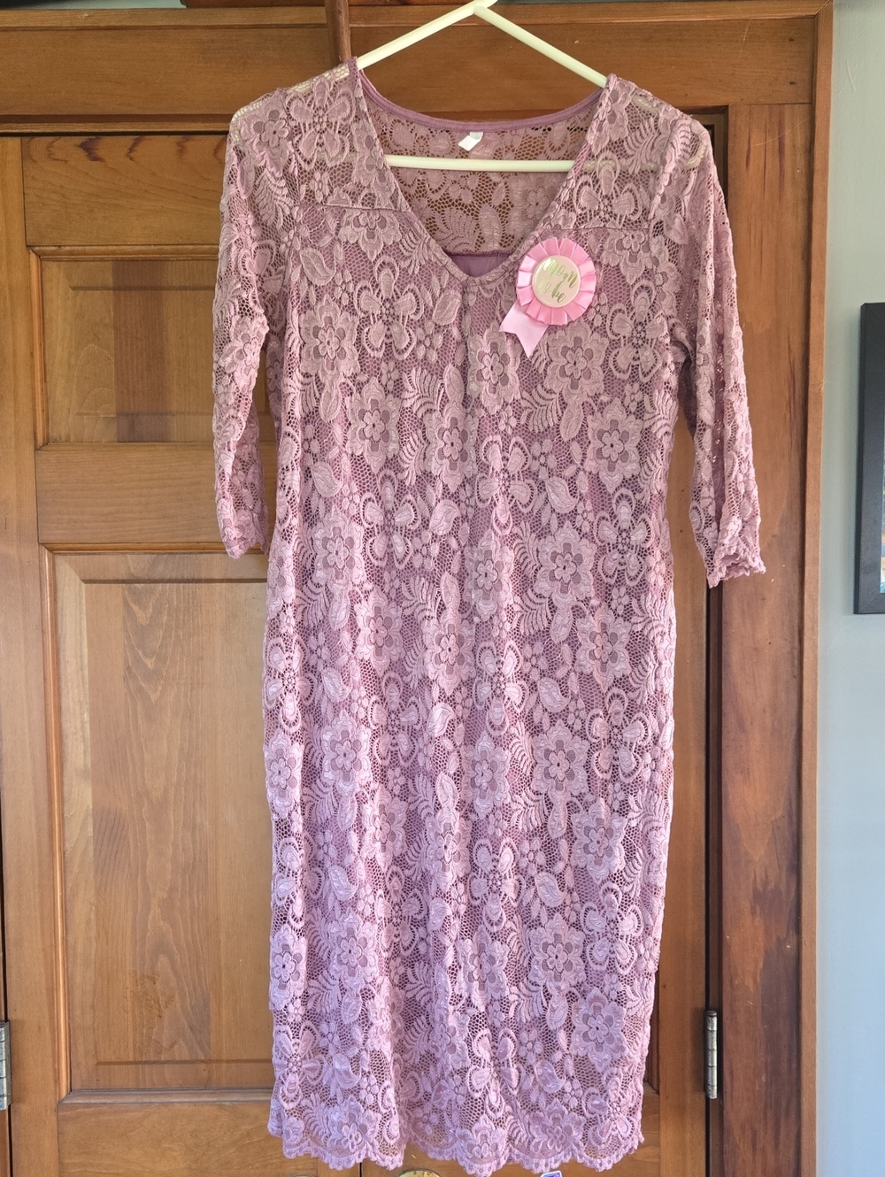 Pinkblush Dusty Rose Lace Maternity Dress